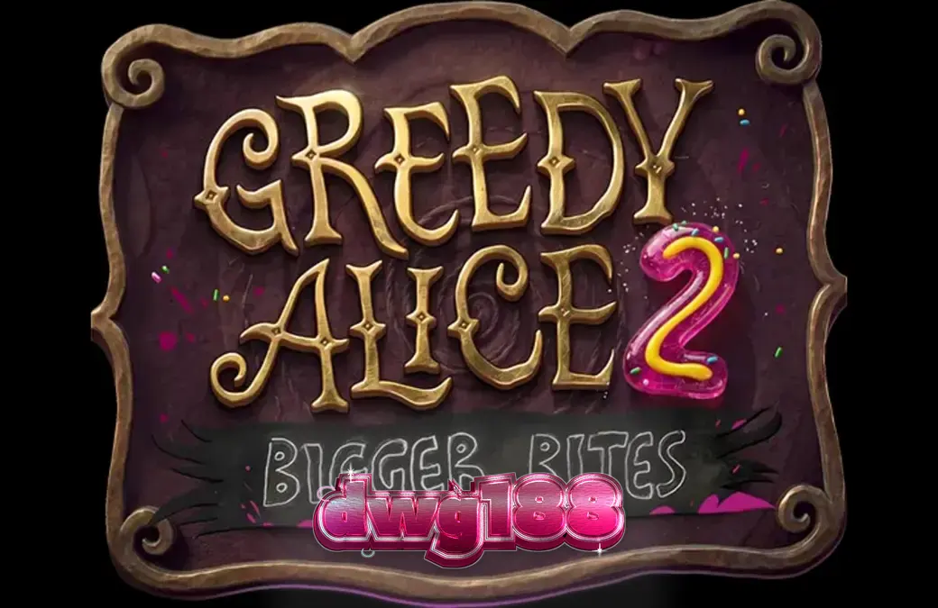 Tampilan visual slot Greedy Alice 2: Bigger Bites dengan tema steampunk yang gelap